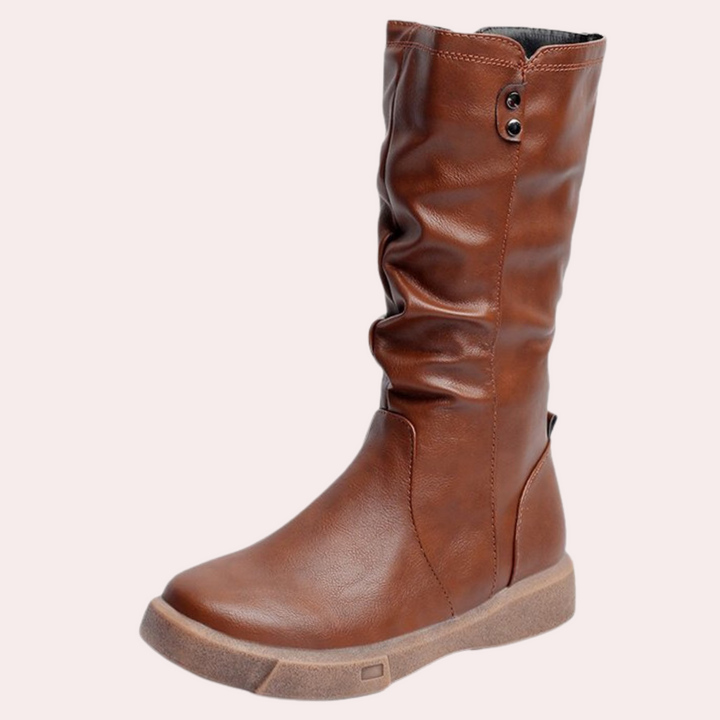 ELISA - Bottes d'Hiver Traditionnelles Mi-Mollet pour Femmes