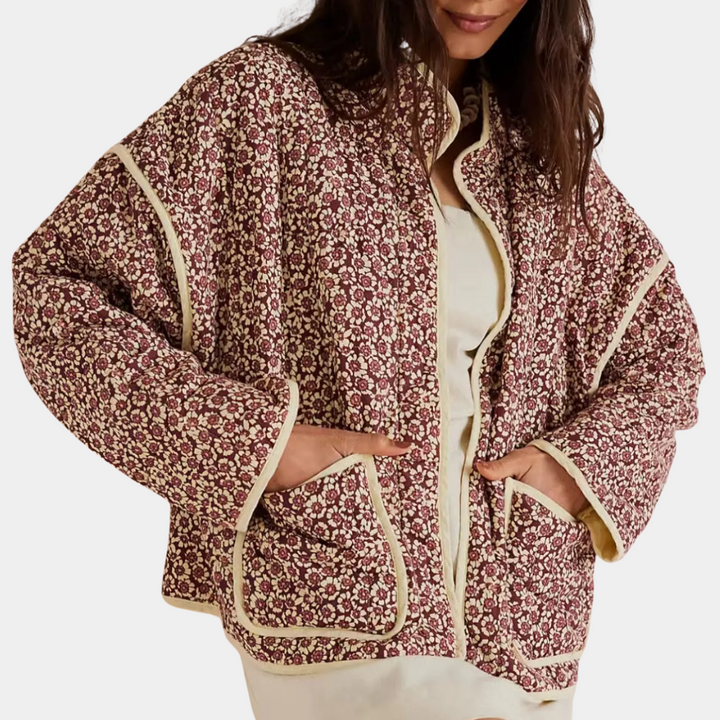 NENE - Veste d'Hiver avec Motifs Floraux pour Femmes