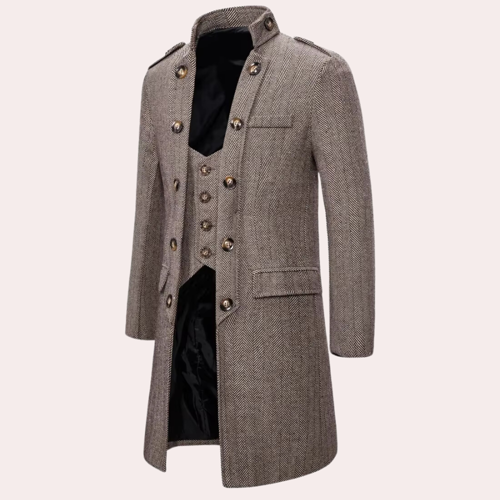 JOHNNY - Manteau Mi-Long Sophistiqué Pour Hommes