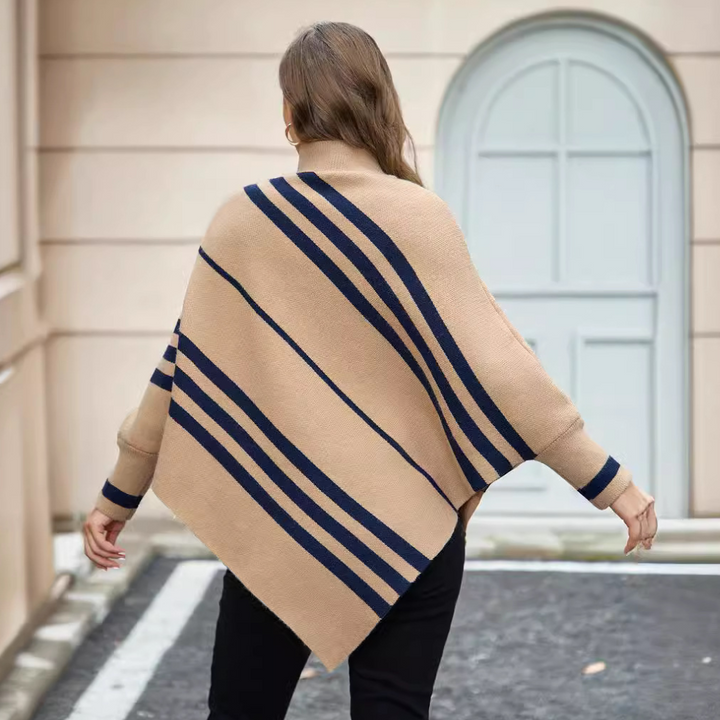 DEMI - Pull à Capes Strié Asymétrique pour Femmes