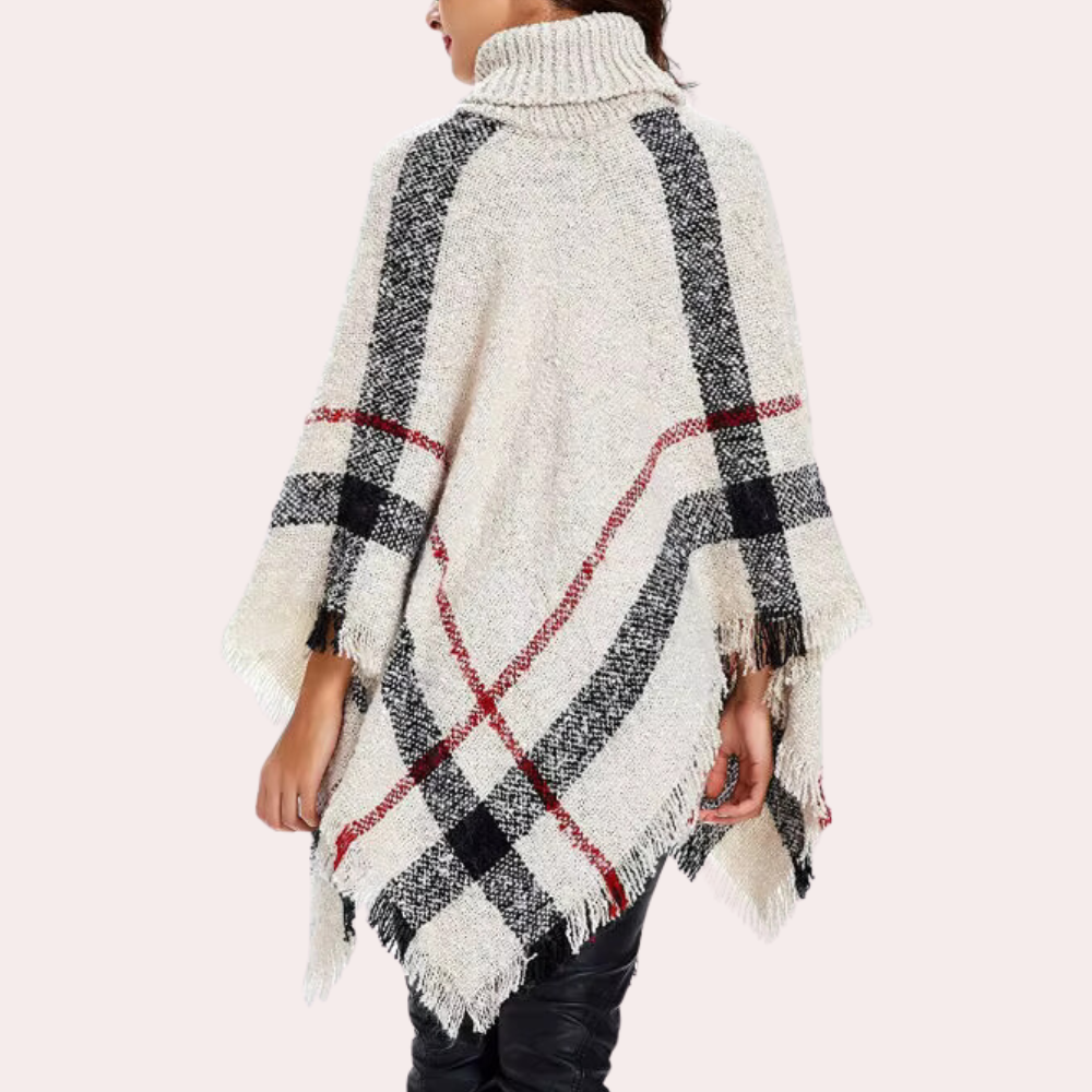 ADIS - Poncho en Tricot à Col Montant pour Femmes