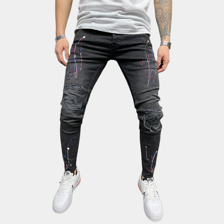 Pietro - Jeans modernes pour hommes avec motifs peints