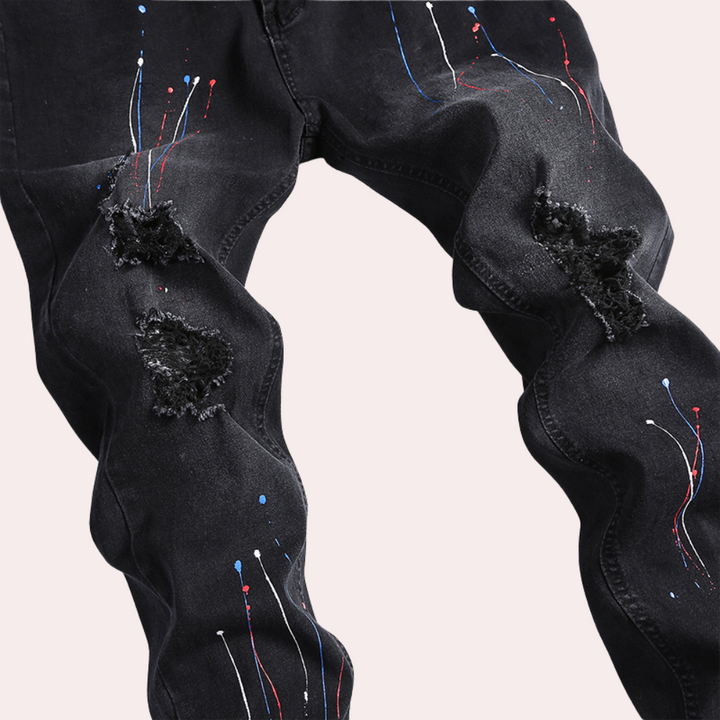 Pietro - Jeans modernes pour hommes avec motifs peints