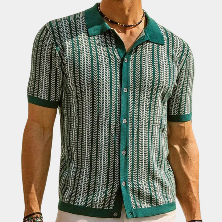 Kaspar - Chemise en tricot rayée pour hommes