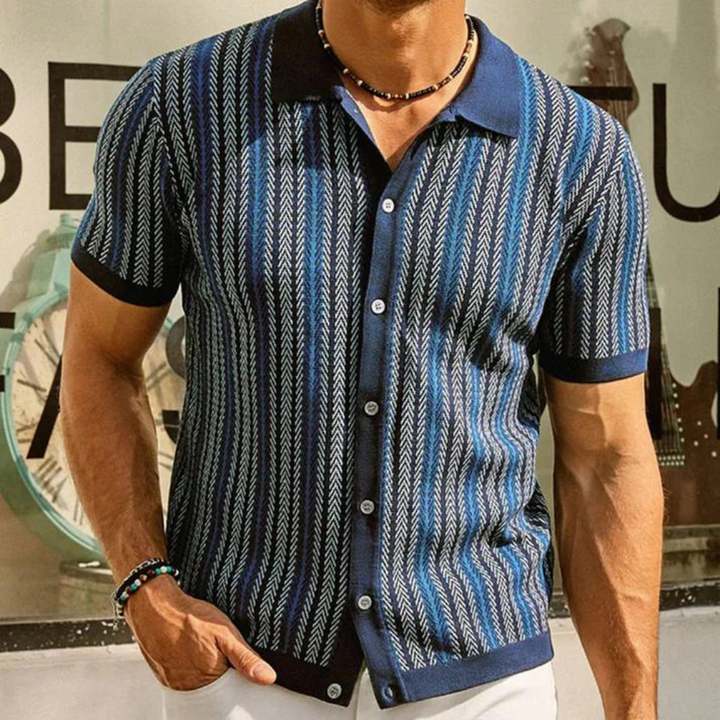 Kaspar - Chemise en tricot rayée pour hommes