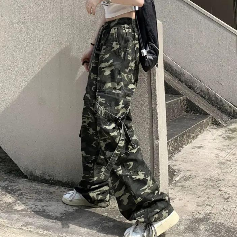 Elera - Pantalon de camouflage élégant à taille haute pour femmes