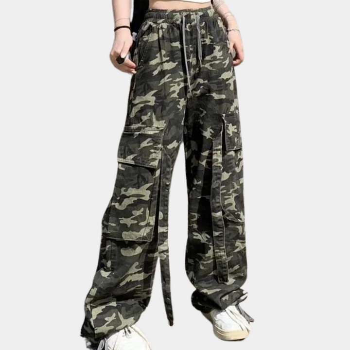 Elera - Pantalon de camouflage élégant à taille haute pour femmes