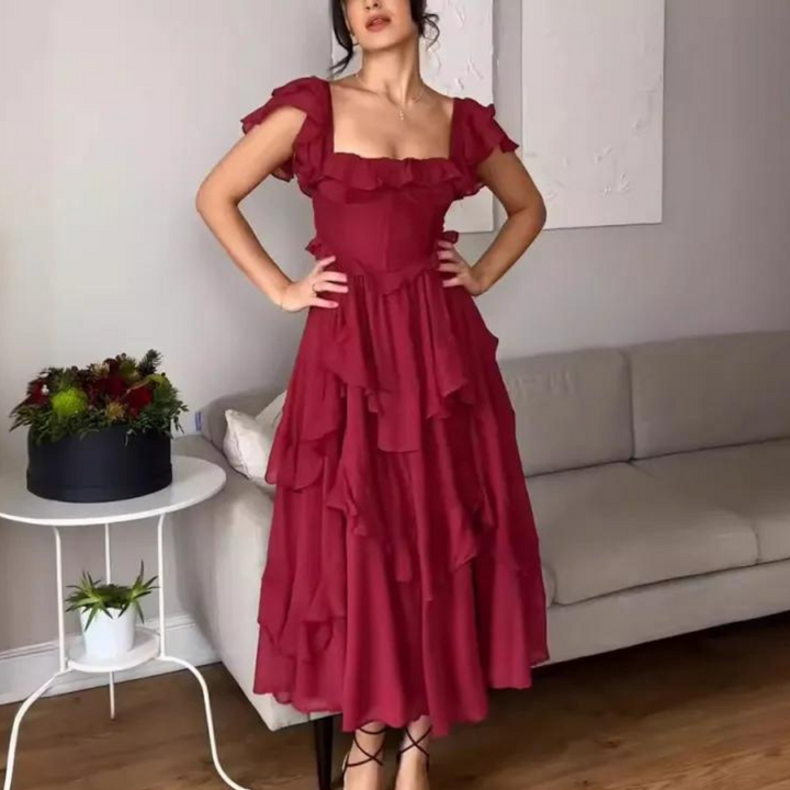 Ula - Délicate robe de gala à volants pour femmes