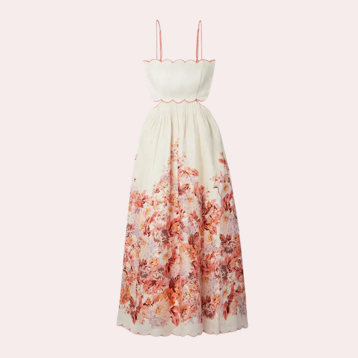 Isabella - Tendance florale Robe dos nu moderne avec ligne en A et sans manches