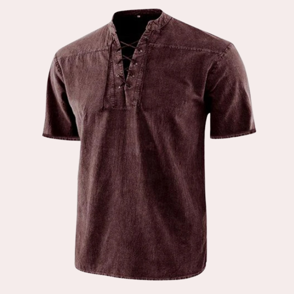 Urban - Chemise Casual à Col en V Lacé