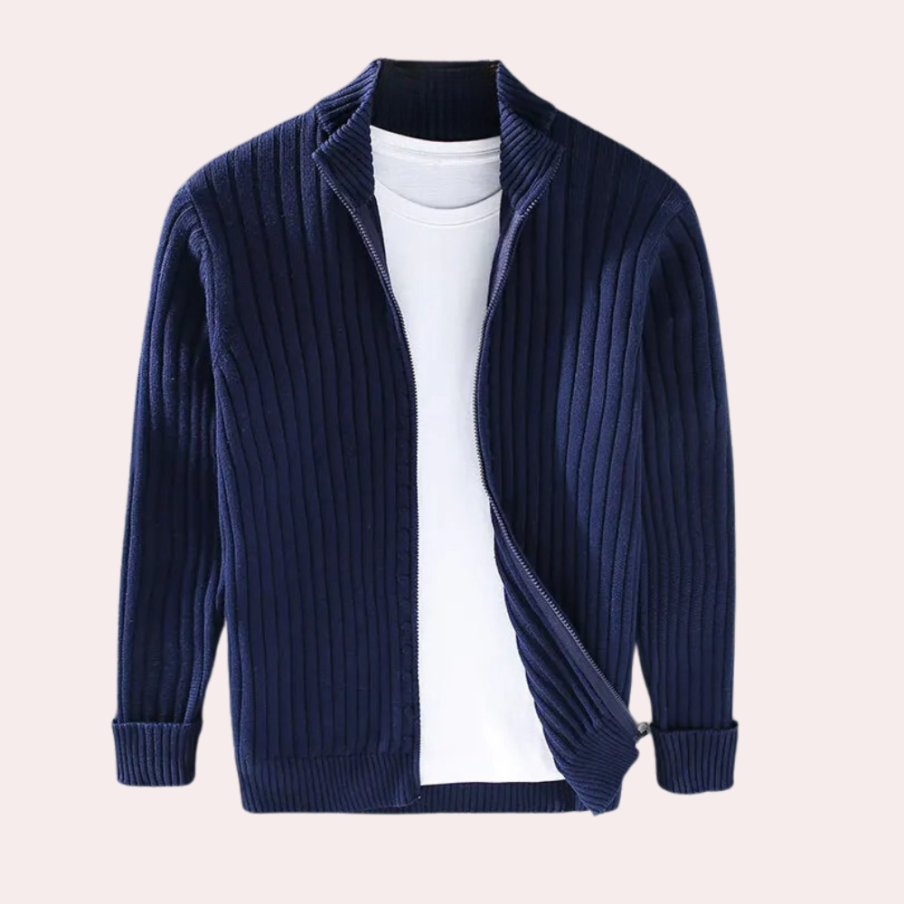 Janusz - Cardigan chaud en tricot avec fermeture éclair