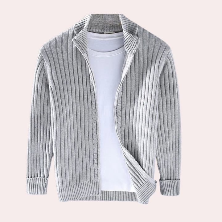 Janusz - Cardigan chaud en tricot avec fermeture éclair