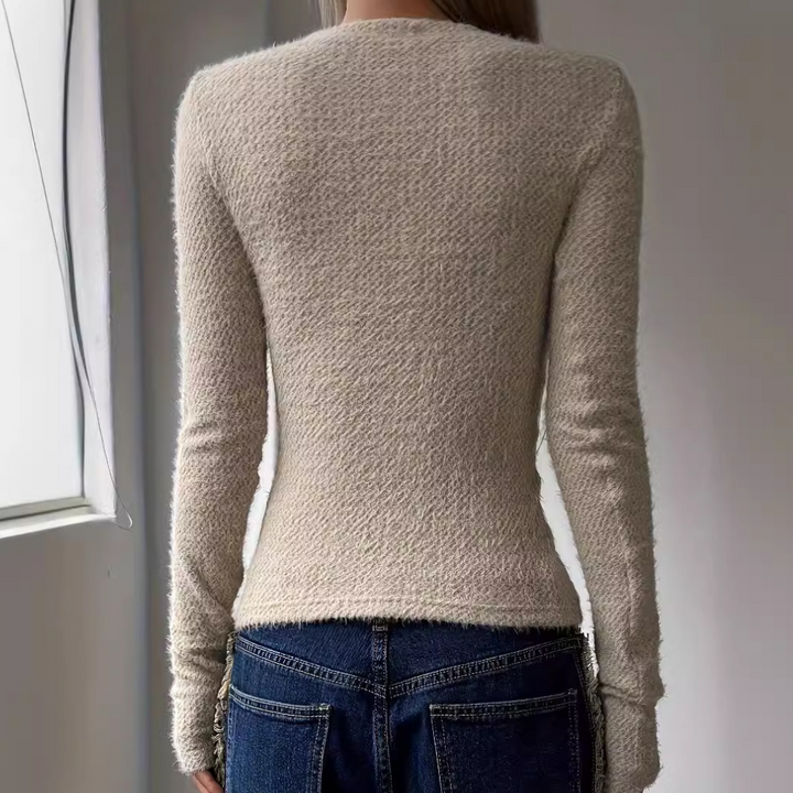 Nerea - Pull Tricoté Chaud et Minimaliste pour Femme