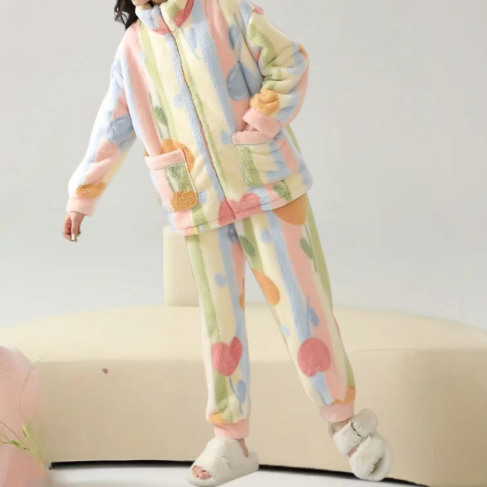 Romhilda - Set de pyjama doux et coloré pour femmes