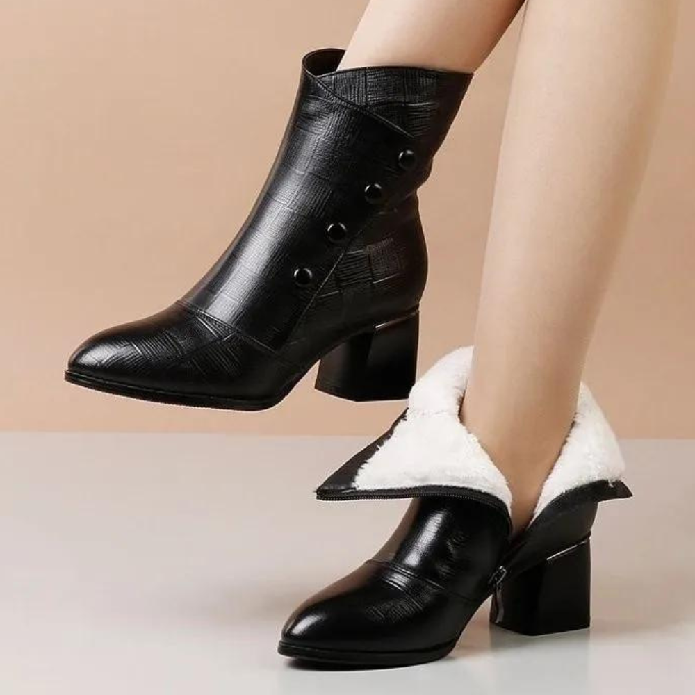 Marka - Bottines tendance à talon pour femmes avec fermeture éclair