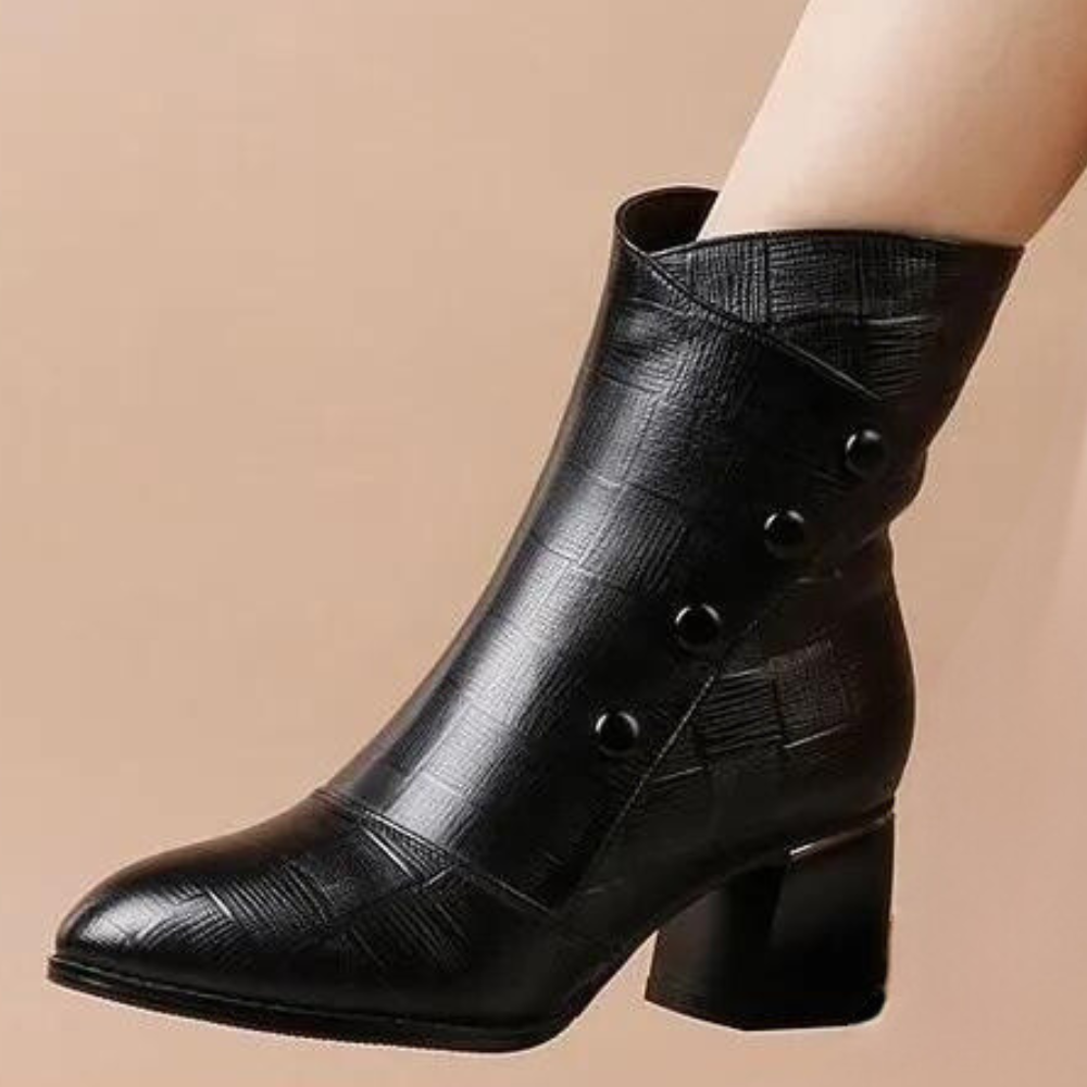 Marka - Bottines tendance à talon pour femmes avec fermeture éclair