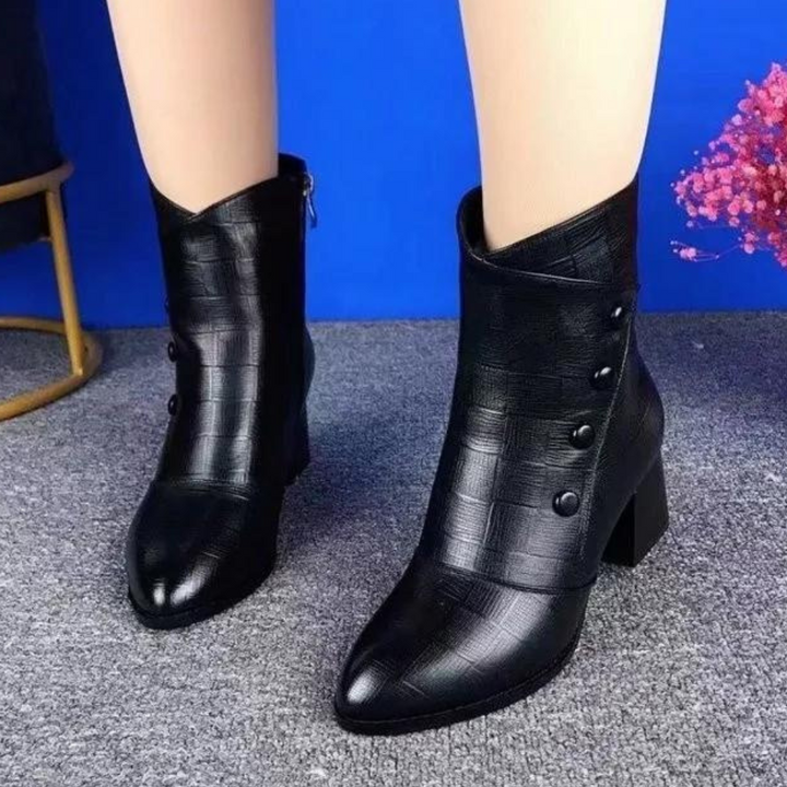 Marka - Bottines tendance à talon pour femmes avec fermeture éclair