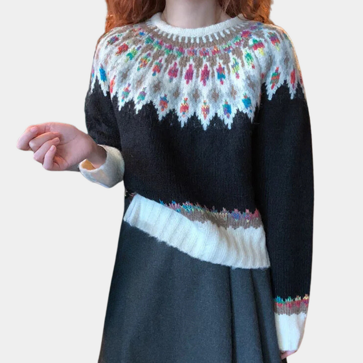 JADIRA - Pull en tricot rétro tendance pour femme