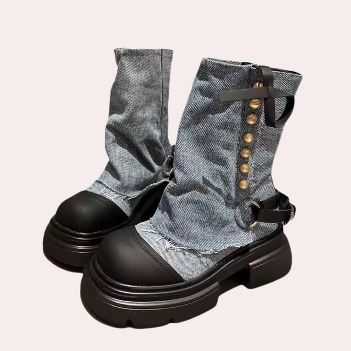 KEONA - Bottes en Jean Tendance pour Femmes