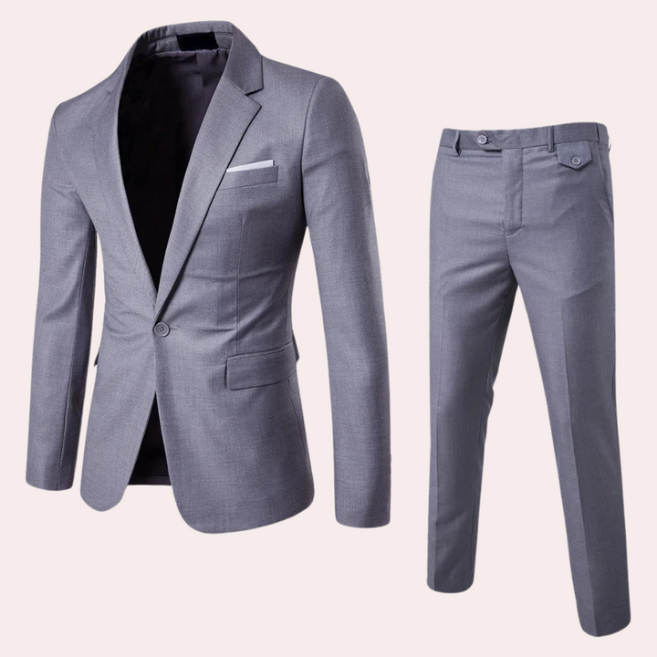 Grijs heren pak met blazer en pantalon