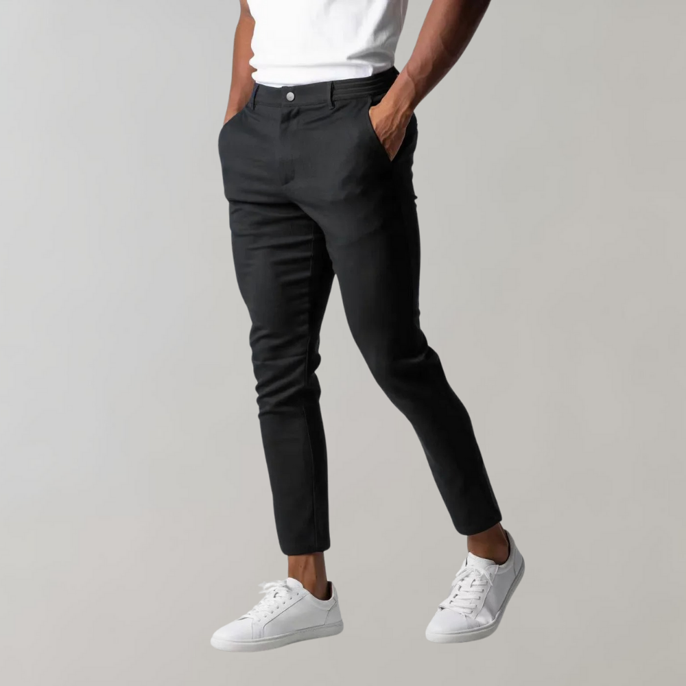 Donkergrijze chino broek voor heren