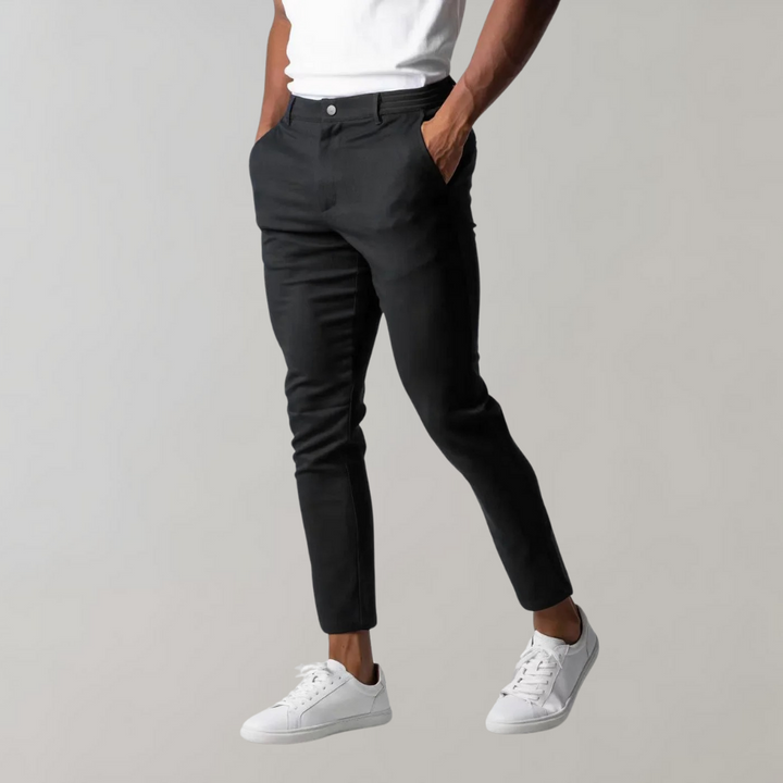 Donkergrijze chino broek voor heren