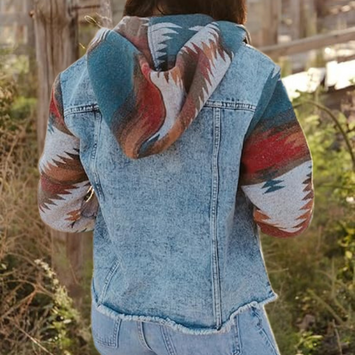 SAGE - Veste en Jean à Capuche pour Femmes