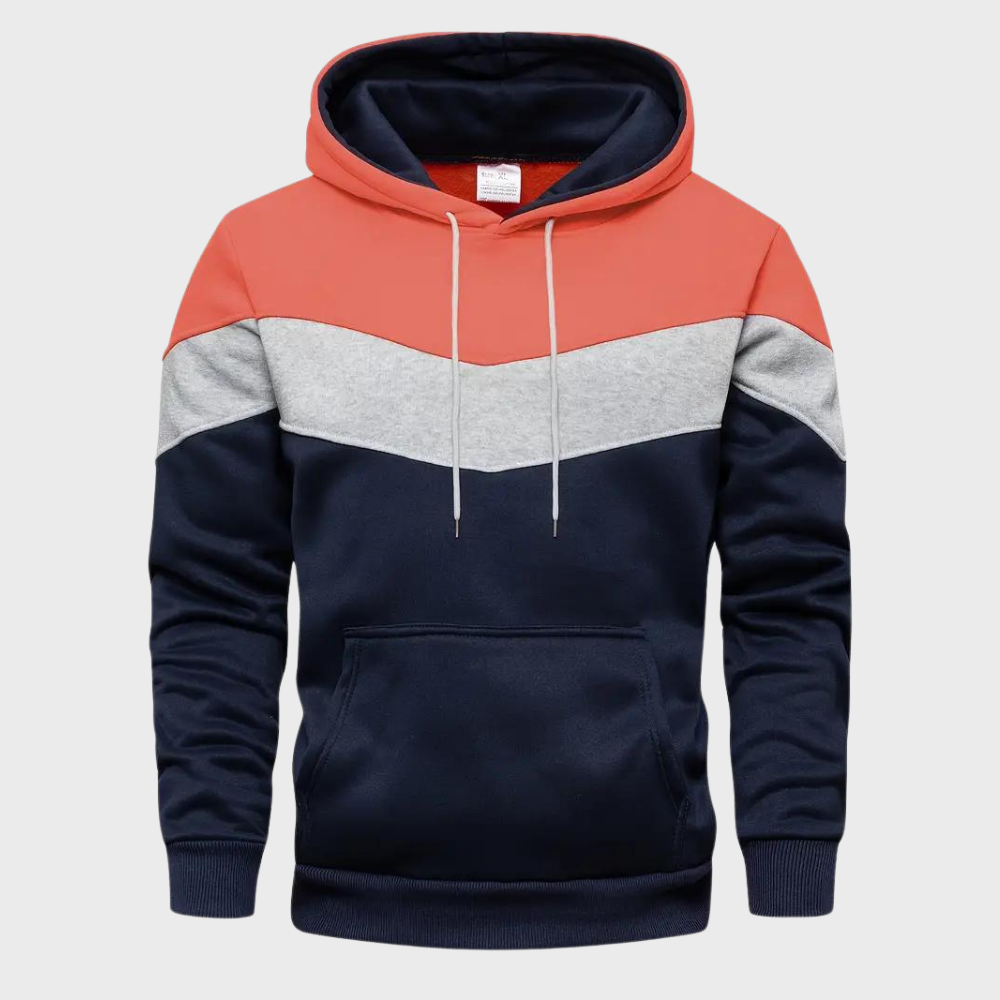 Blauw met rode hoodie met capuchon voor heren