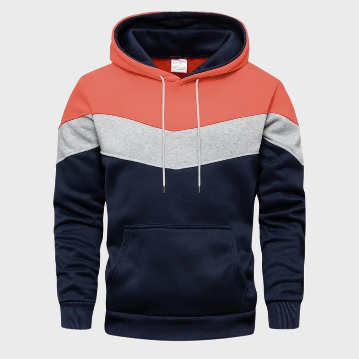 Blauw met rode hoodie met capuchon voor heren