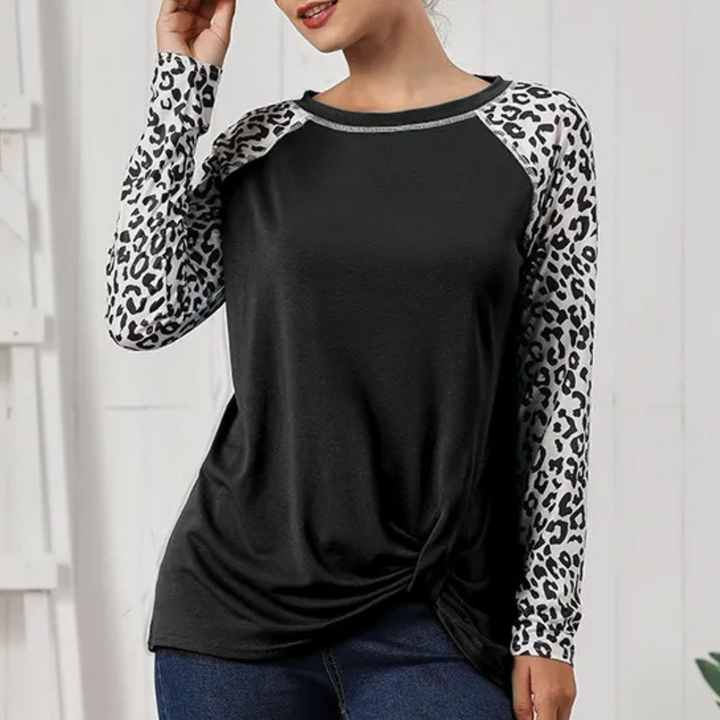 RAYLA - T-shirt à manches longues pour femmes avec motif léopard