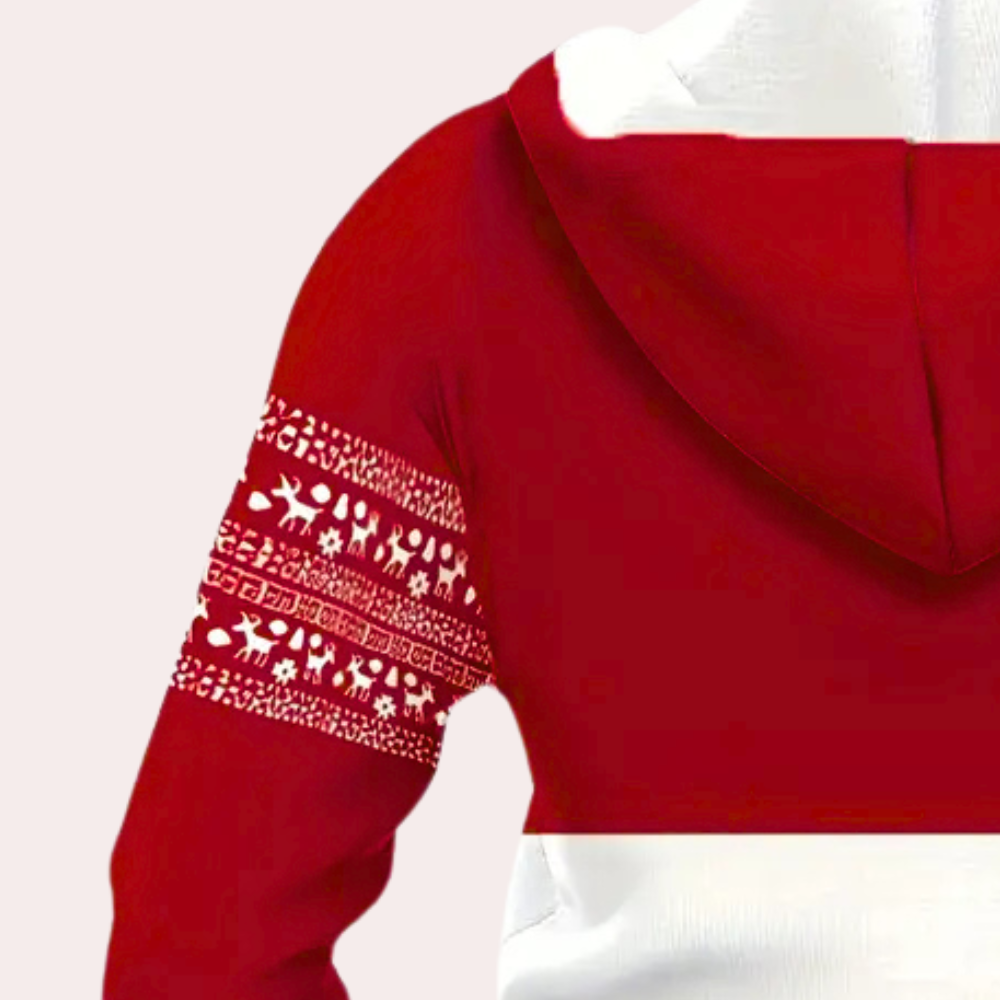 TOBIE - Sweat à Capuche de Noël Imprimé pour Hommes