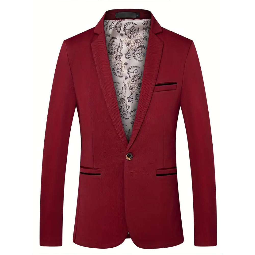 Achterkant rode blazer voor heren