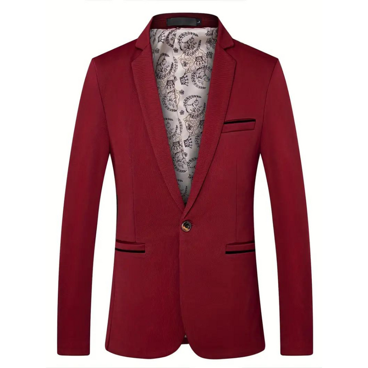 Achterkant rode blazer voor heren