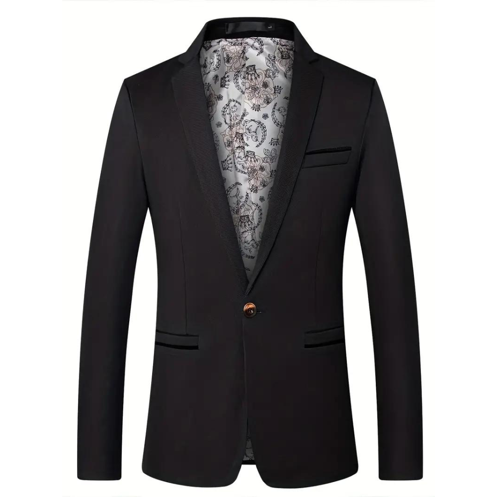 Voorkant blazer zwart voor heren