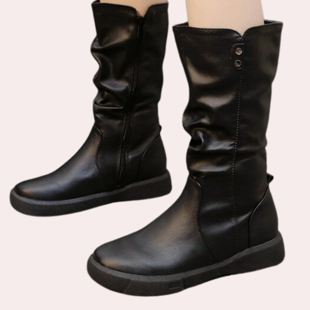 ELISA - Bottes d'Hiver Traditionnelles Mi-Mollet pour Femmes