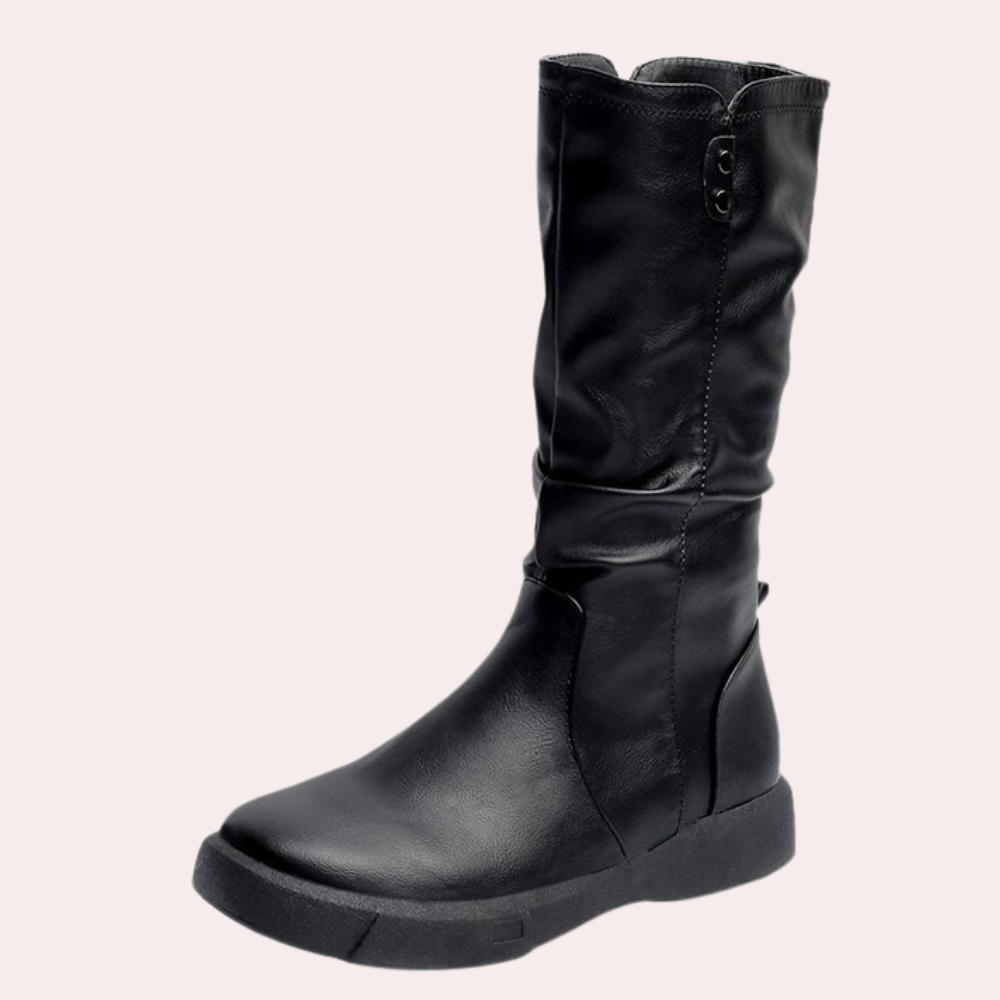 ELISA - Bottes d'Hiver Traditionnelles Mi-Mollet pour Femmes