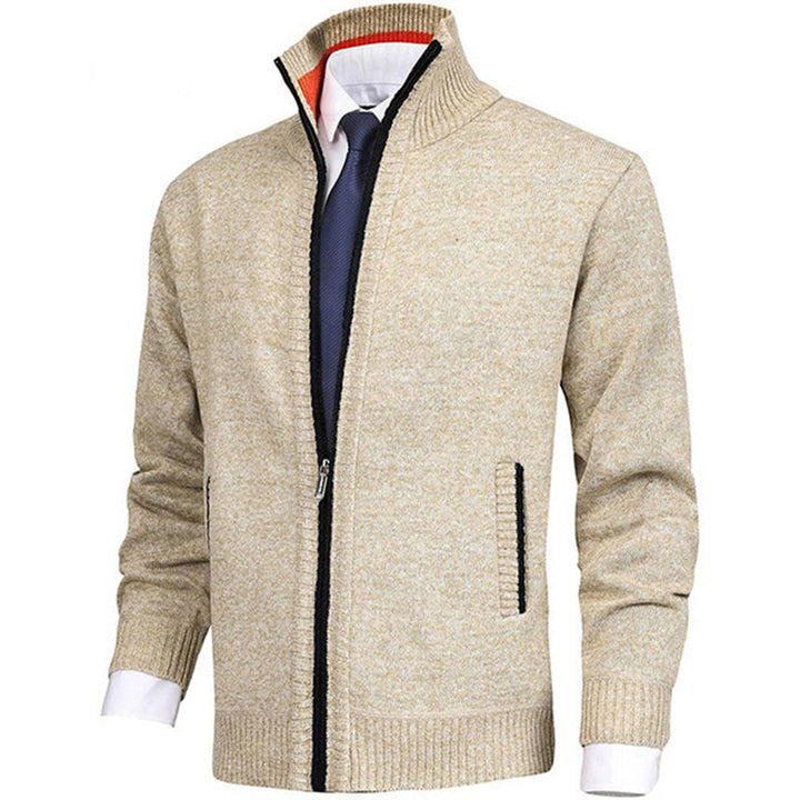 Beige vest met rits en kraag voor heren 