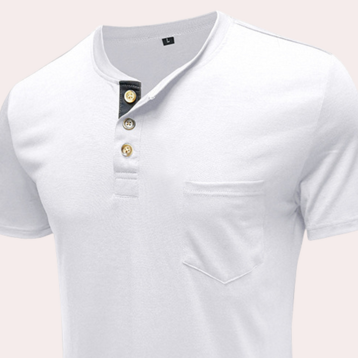 XAVER - T-shirt Boutonné Élégant pour Homme