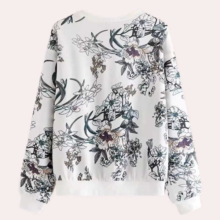 DORIS - Pull Fleuri Moderne pour Femme