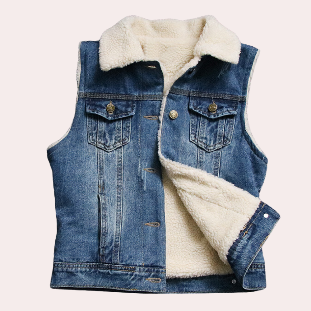 CLAIRE - Gilet d'hiver en denim pour femme