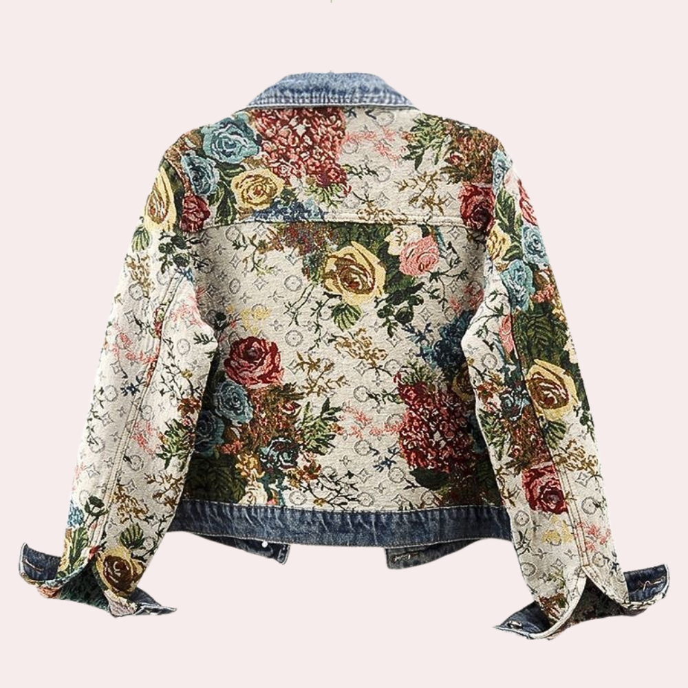 VIENNA - Veste en Jean à Motif Floral pour Femmes