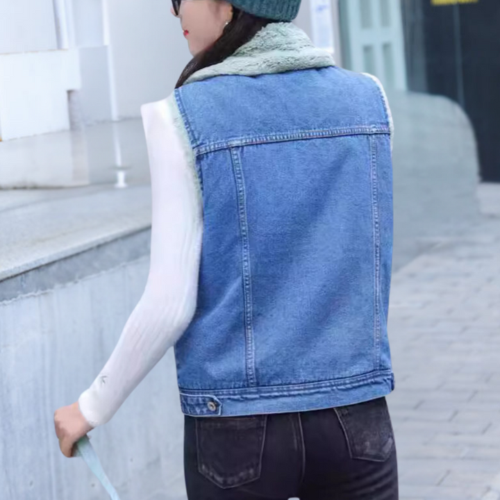 ELEANOR - Gilet en Jean d'Hiver Élégant pour Femmes