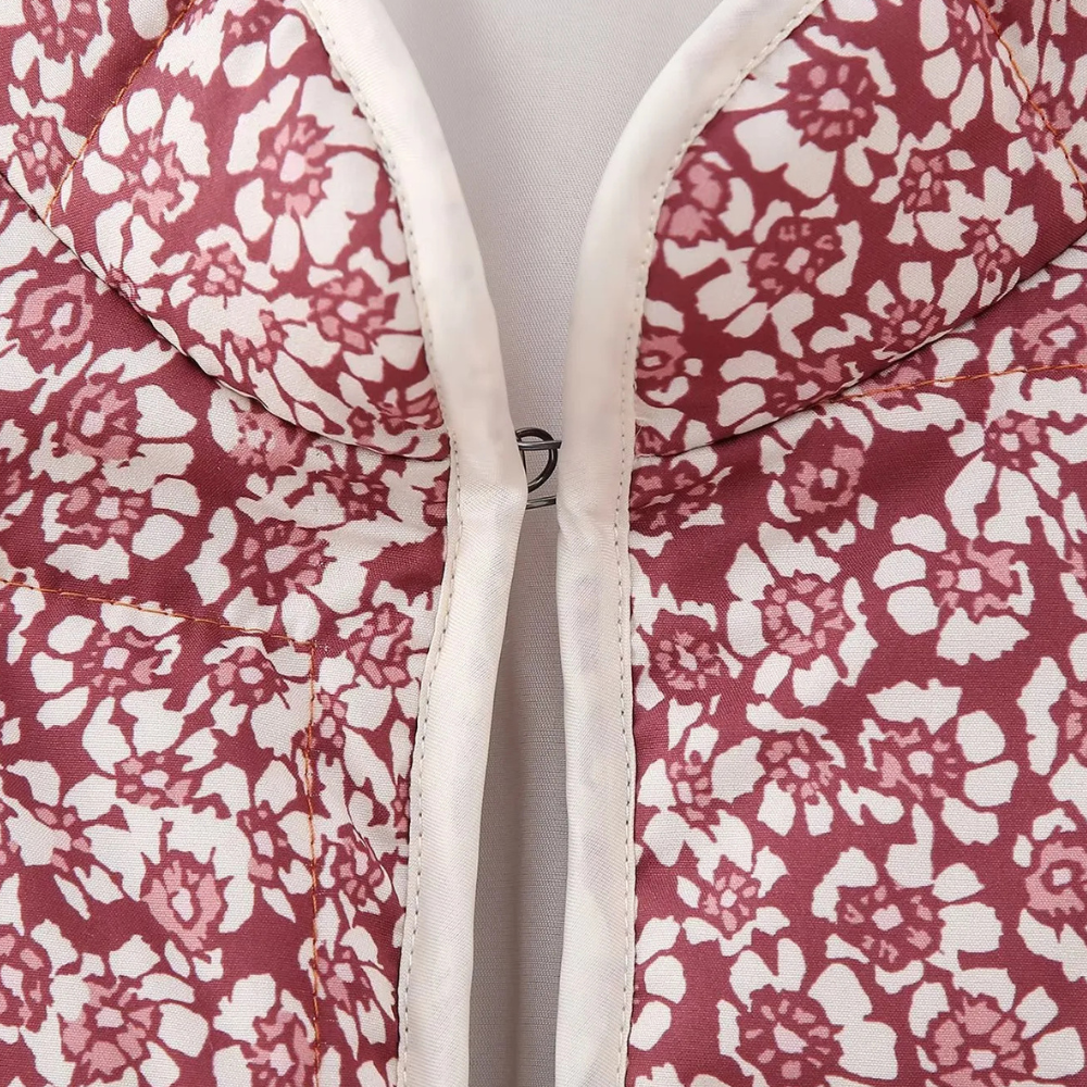 NENE - Veste d'Hiver avec Motifs Floraux pour Femmes