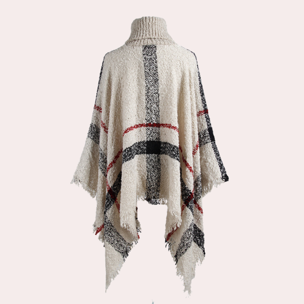 ADIS - Poncho en Tricot à Col Montant pour Femmes